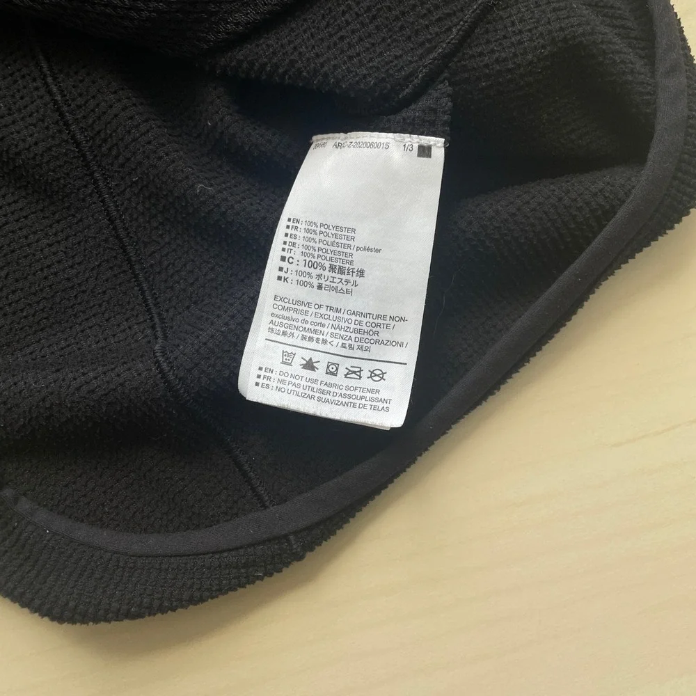 Arcteryx Women's Delta LT Jacket Zip Neck Pullover Black Waffle Grid Size Small - Picture 10 of 16